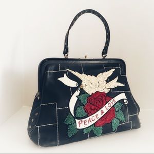Isabella Fiore Vintage Peace & Love Beaded Handbag